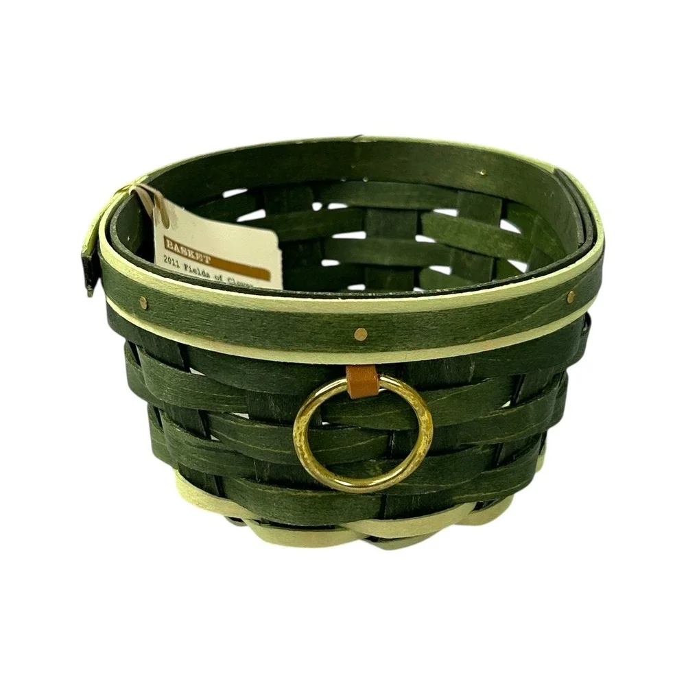 Longaberger 2011 FIELDS OF CLOVER Basket with Lid Liner Protector Tags